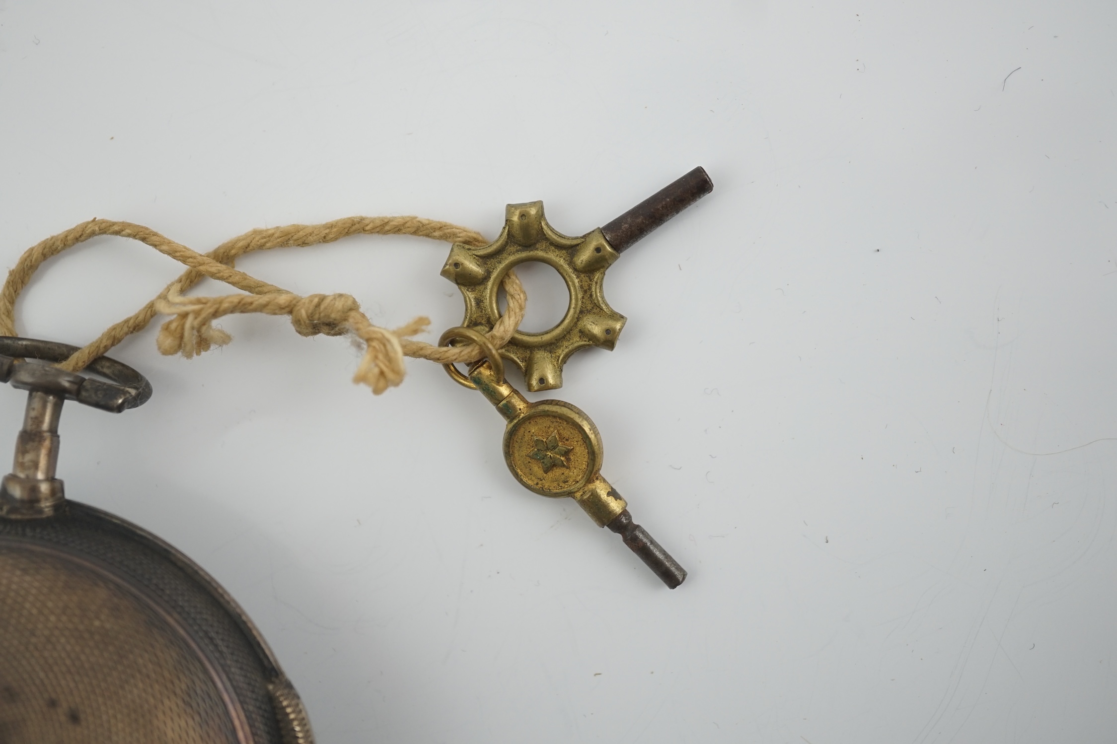 A George III engine turned silver pair cased keywind chronometer pocket watch by Mudge & Dutton